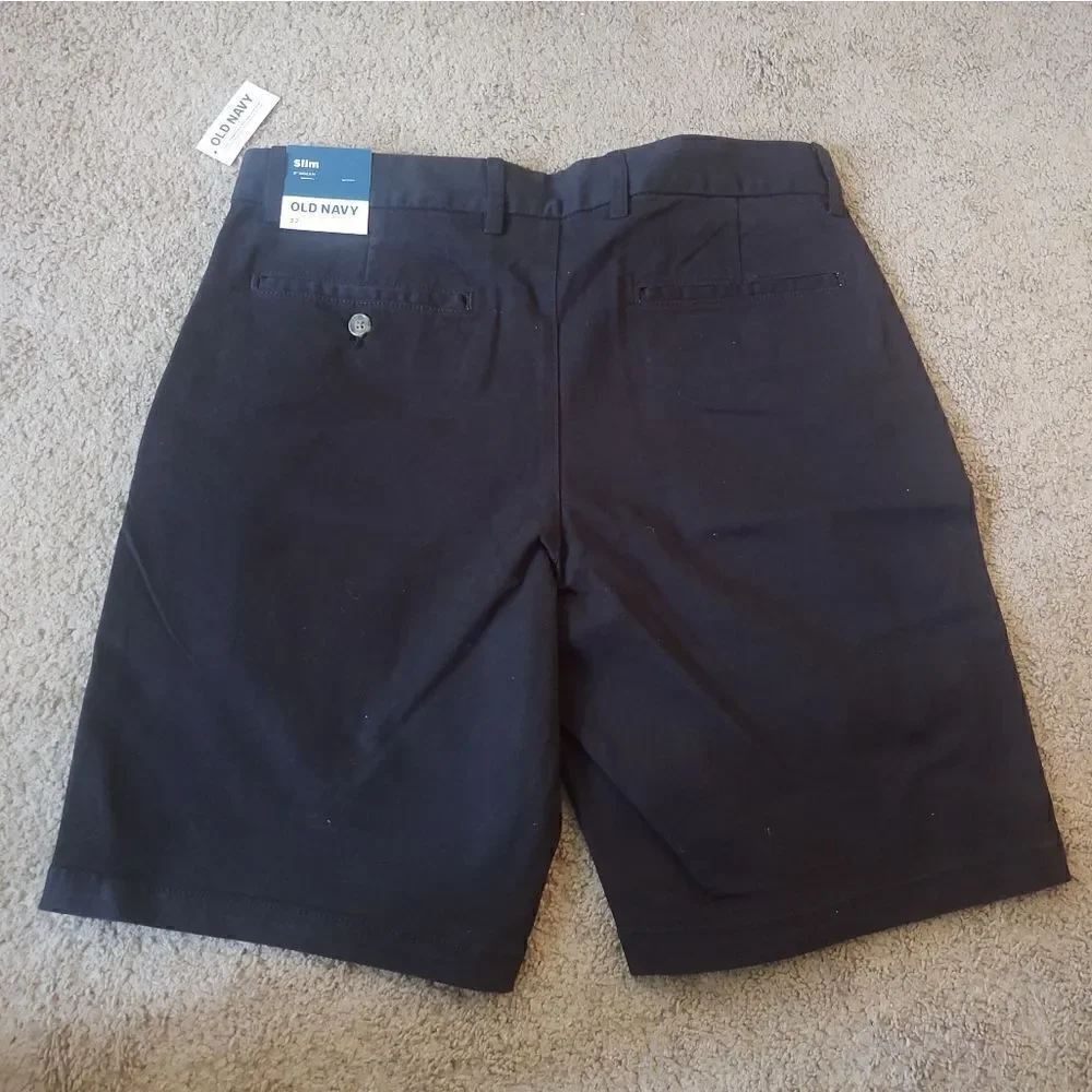 Old Navy Chino Men's Shorts Size 32 Black 9' Inseam BRAND NEW WITH TAGS